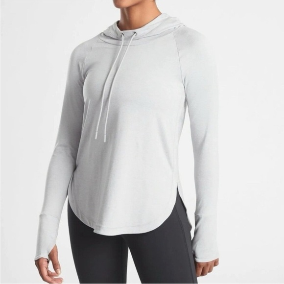 Athleta Tops - Athleta Light Heather Grey Uptempo Hoodie Size 1X